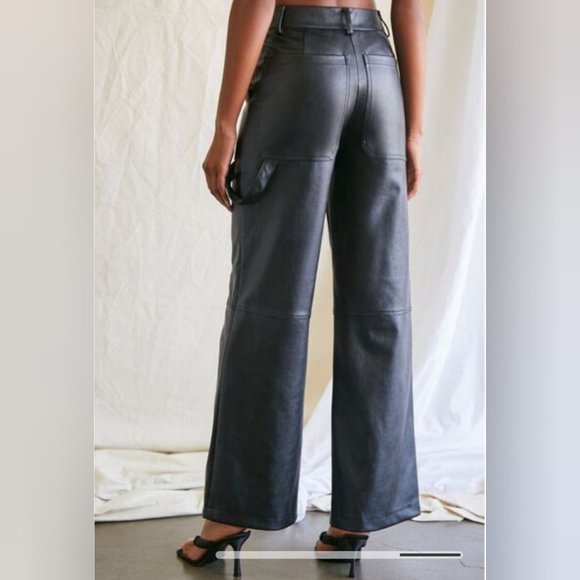 Forever21 PU Leather Cargo Pants - Picture 2 of 6